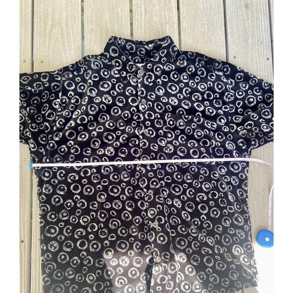Vintage True Grit Men’s L Lustre Cotton Velvet Button Up Shirt Black  Silver USA - Picture 15 of 16